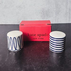 New Lenox Kate Spade, Ceramic Salt & Pepper Shakers, White & Blue